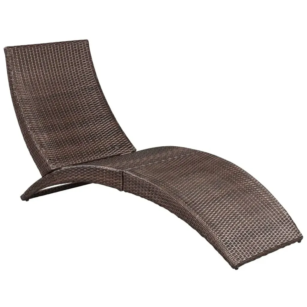 Folding Sun Lounger with Cushion Poly Rattan Price