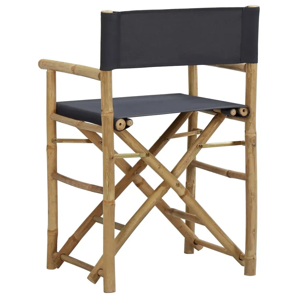 Folding Director's Chair 2 pcs Bamboo and Canvas Price