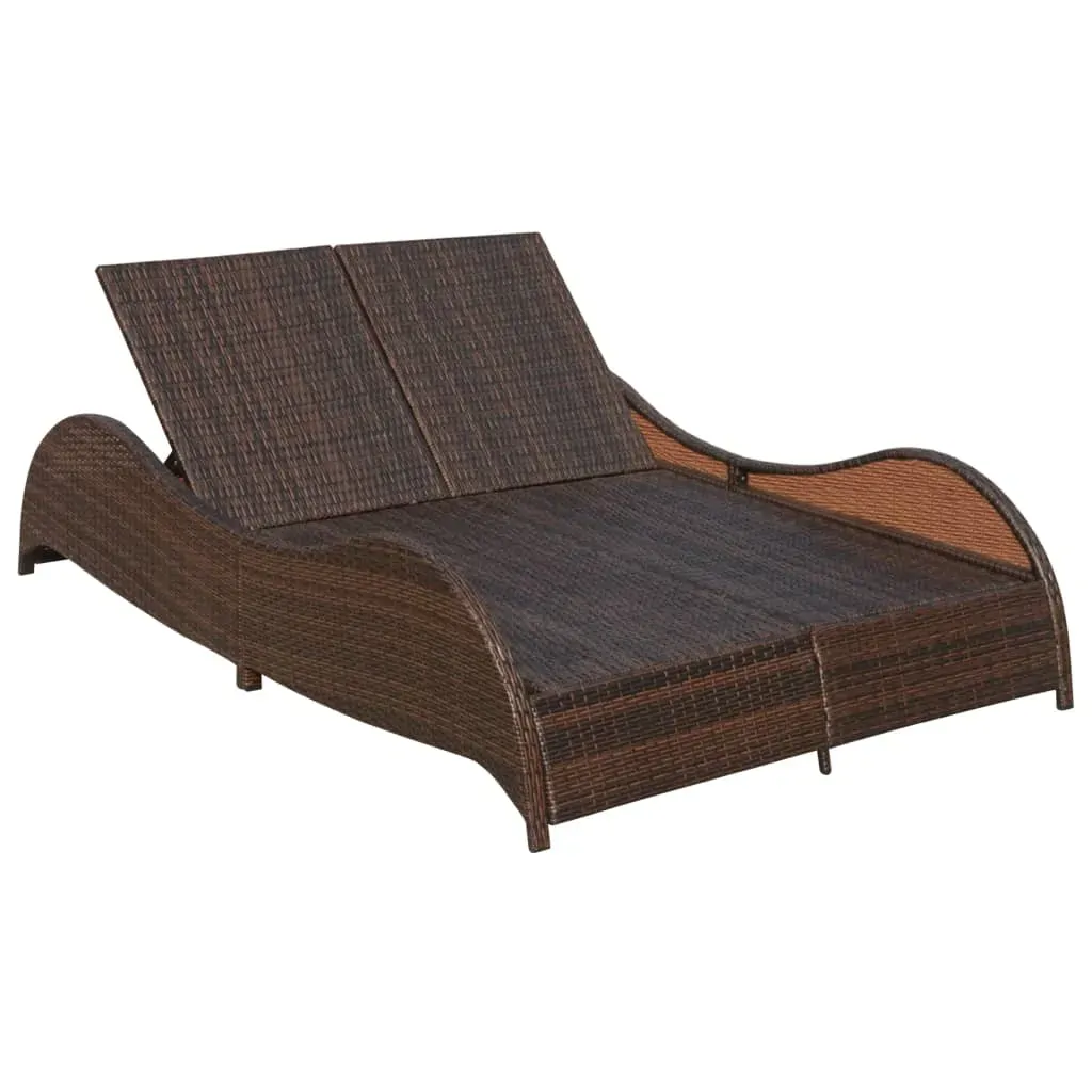 Double Sun Lounger with Cushion Poly Rattan Price