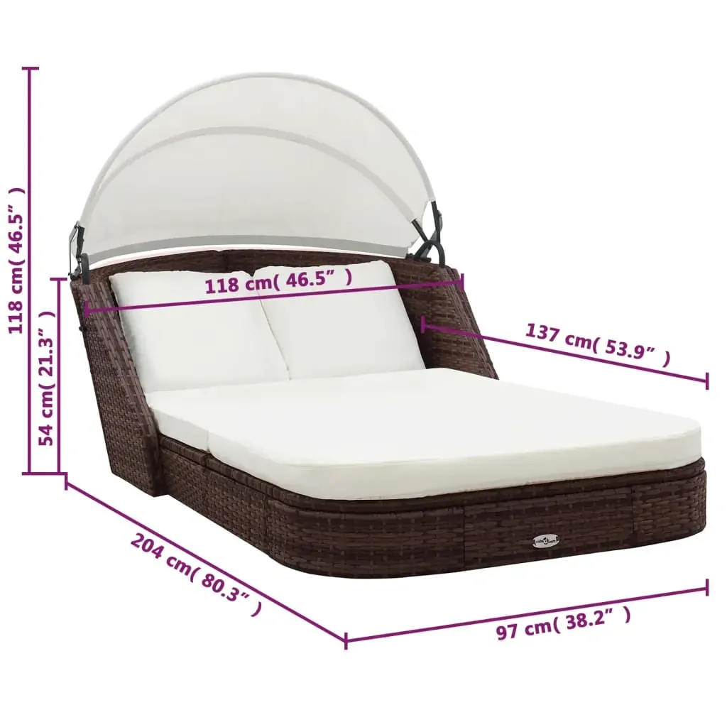 Sun Lounger with Canopy Poly Rattan Price