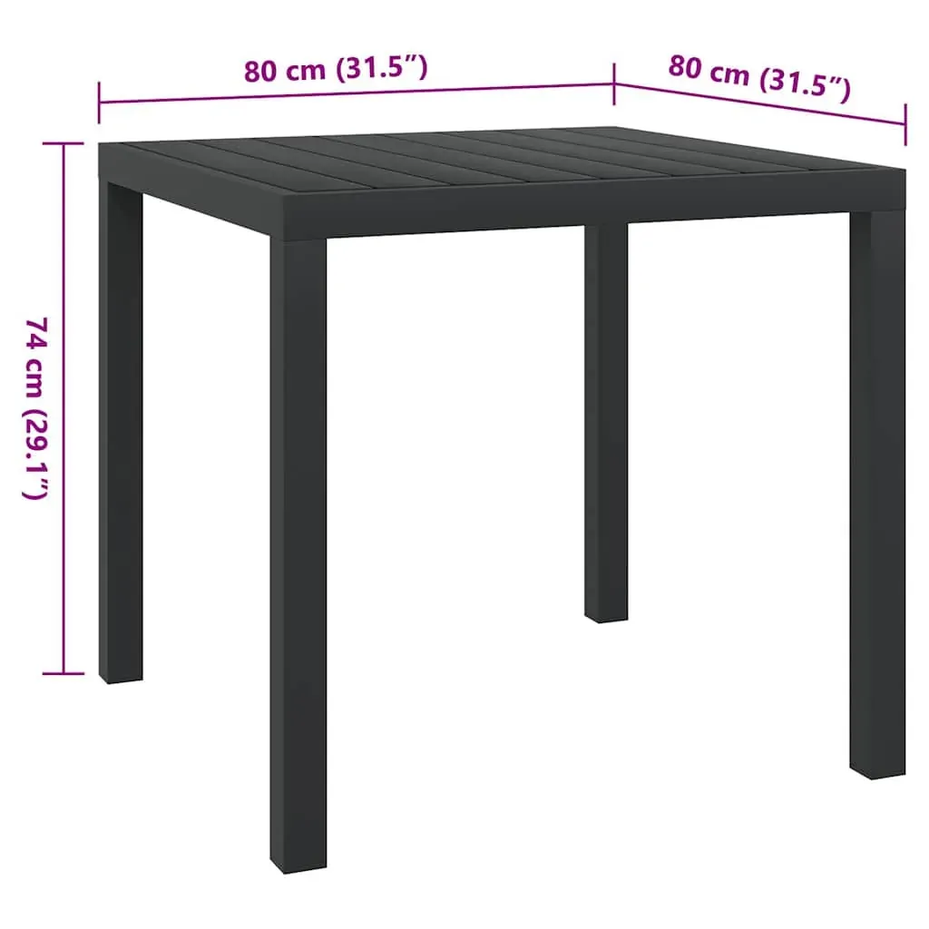 Garden Table Black Aluminium and WPC Price