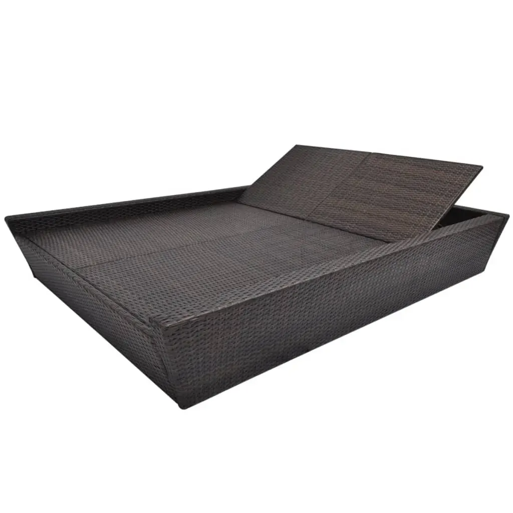 Outdoor Lounge Bed with Cushion Poly Rattan Price