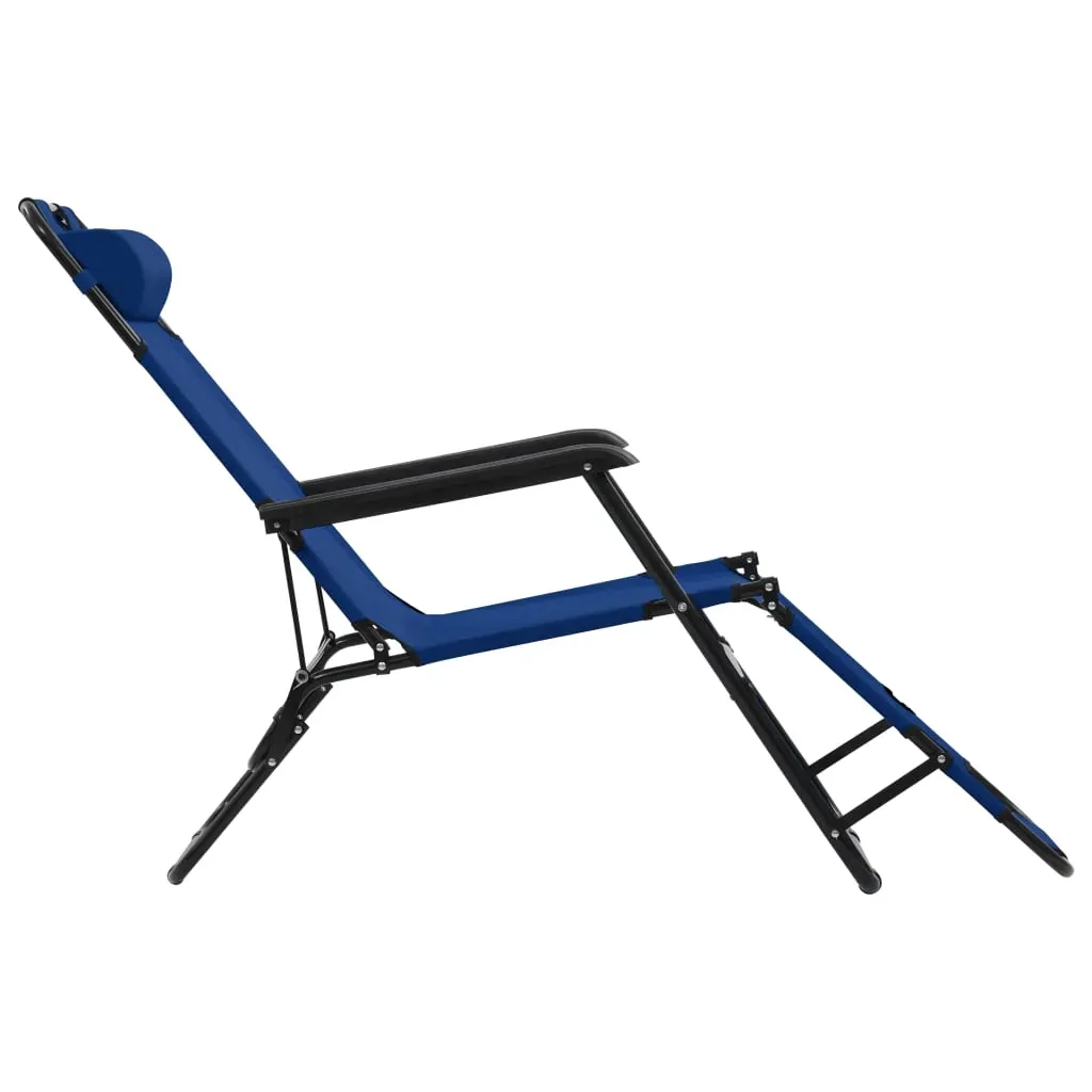 Folding Sun Loungers 2 pcs with Footrests Steel Price