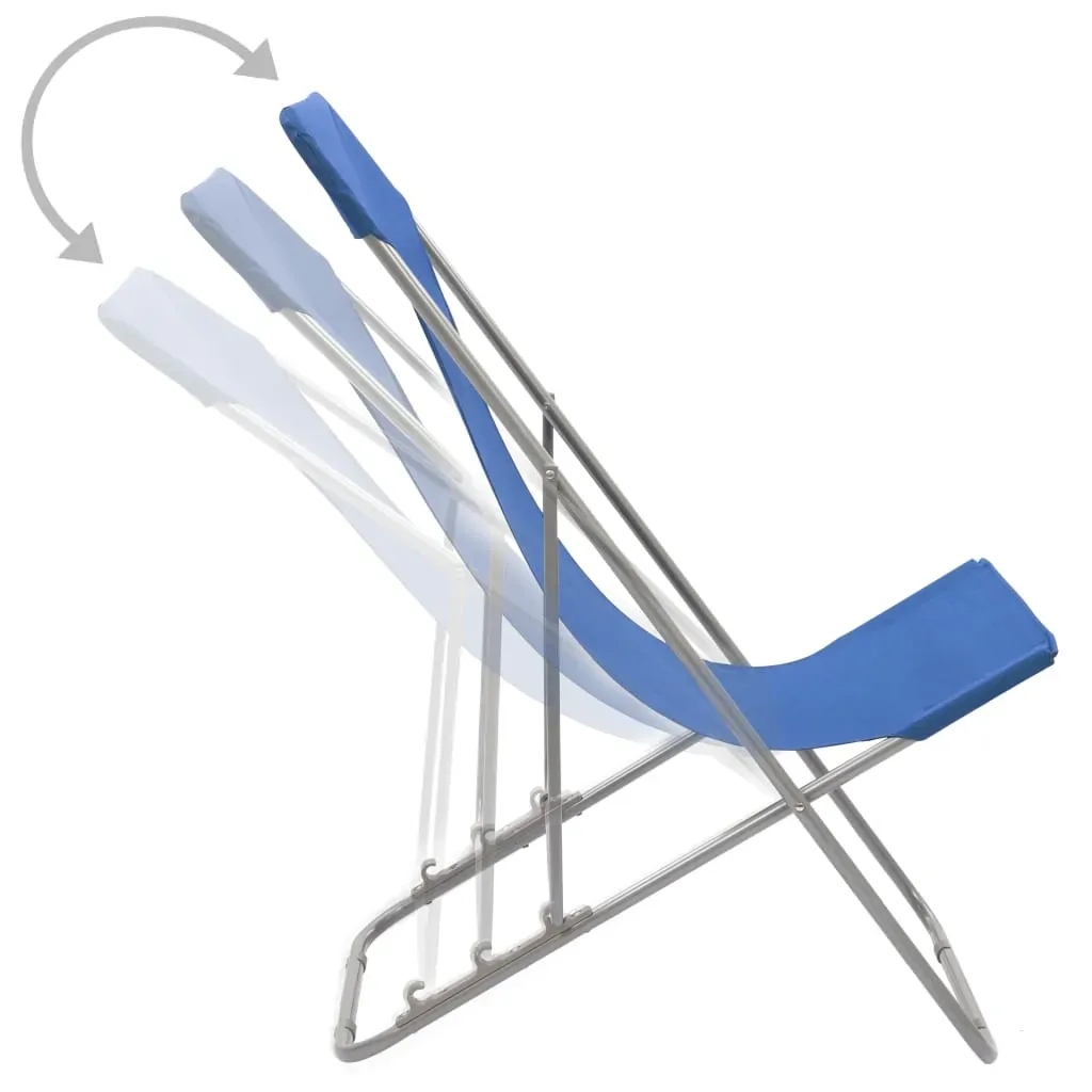 Folding Beach Chairs 2 pcs Steel and Oxford Fabric Price