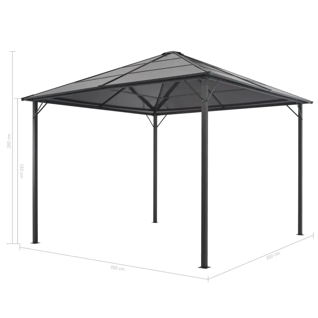 Gazebo with Roof Aluminium Black Price