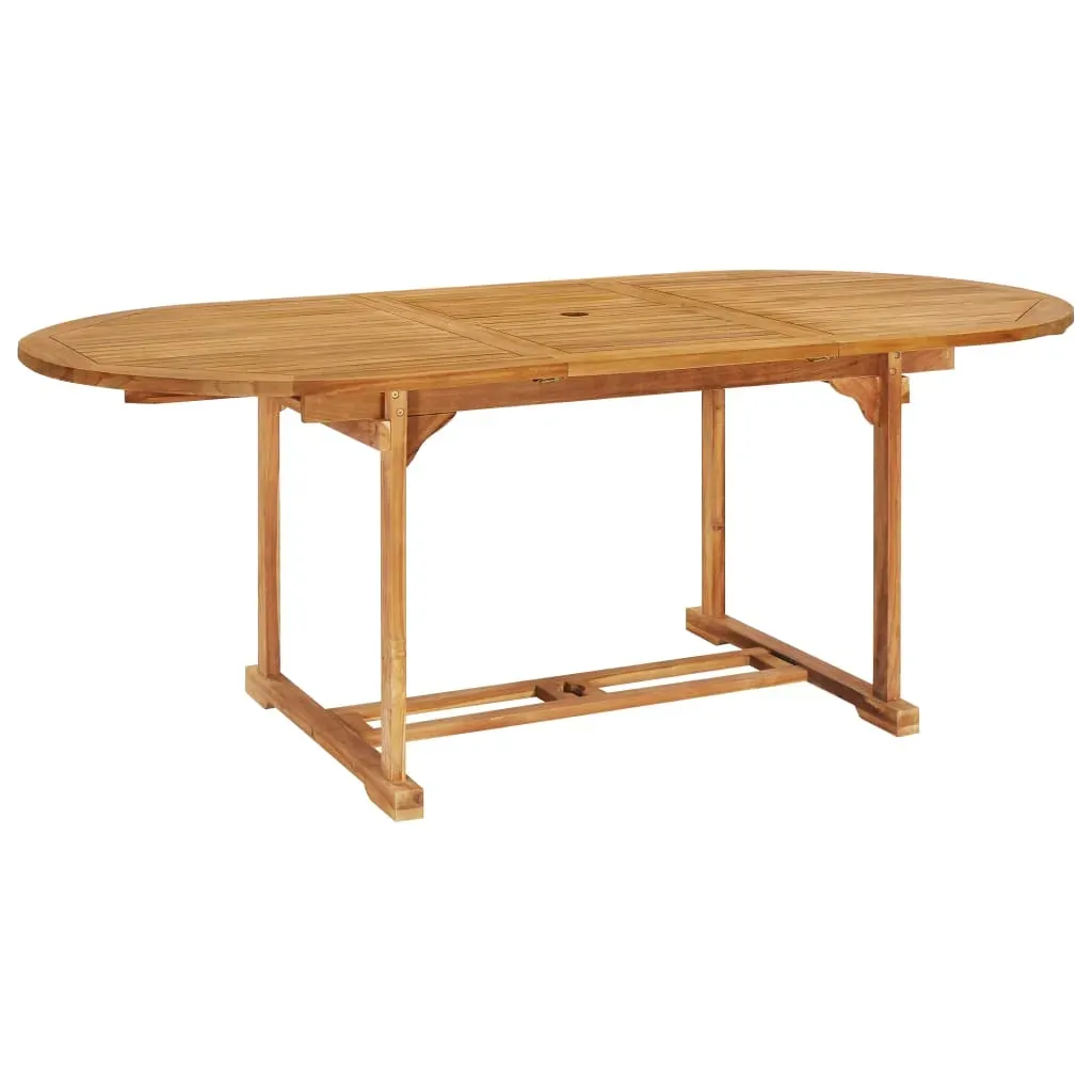 7 Piece Outdoor Dining Set 150-200x100x75 cm Solid Teak Wood Price