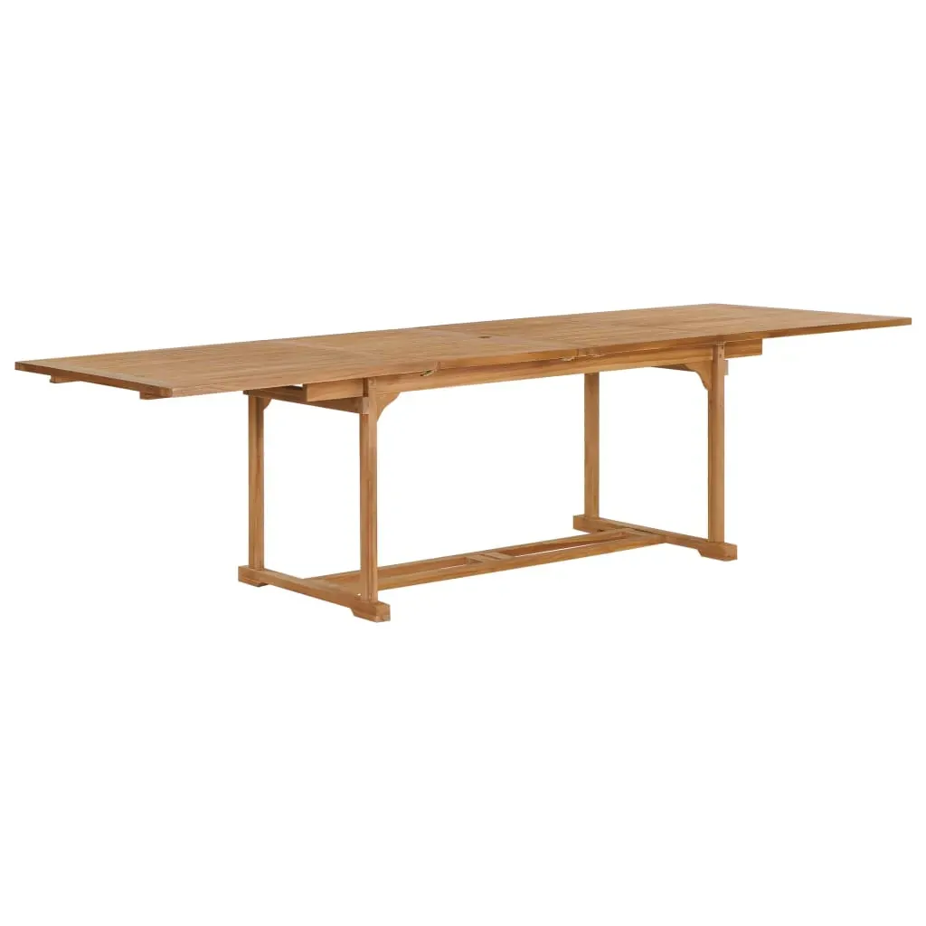 9 Piece Garden Dining Set 180-280x100x75 cm Solid Teak Wood Price