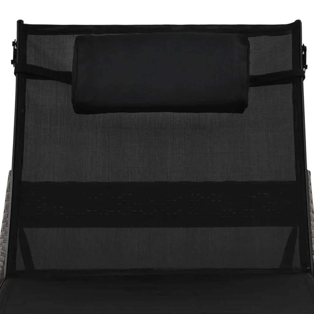 Sun Lounger with Pillow Poly Rattan Price