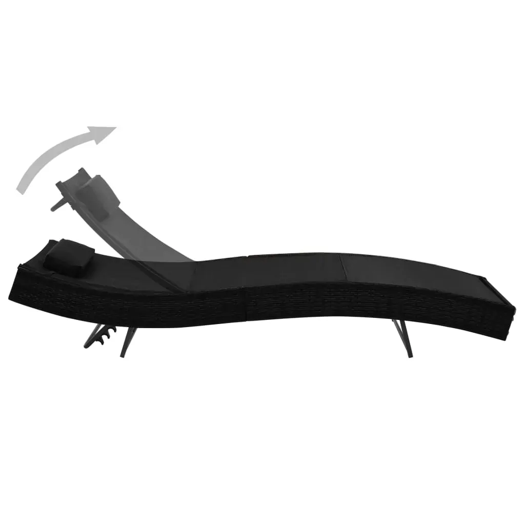 Sun Loungers 2 pcs with Table Poly Rattan and Textilene Price