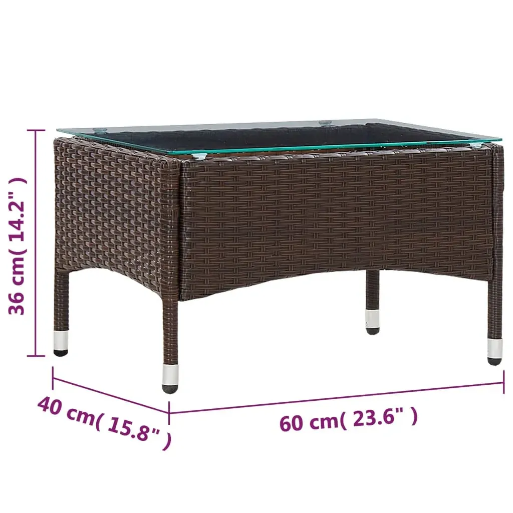 Coffee Table 60x40x36 cm Poly Rattan Price