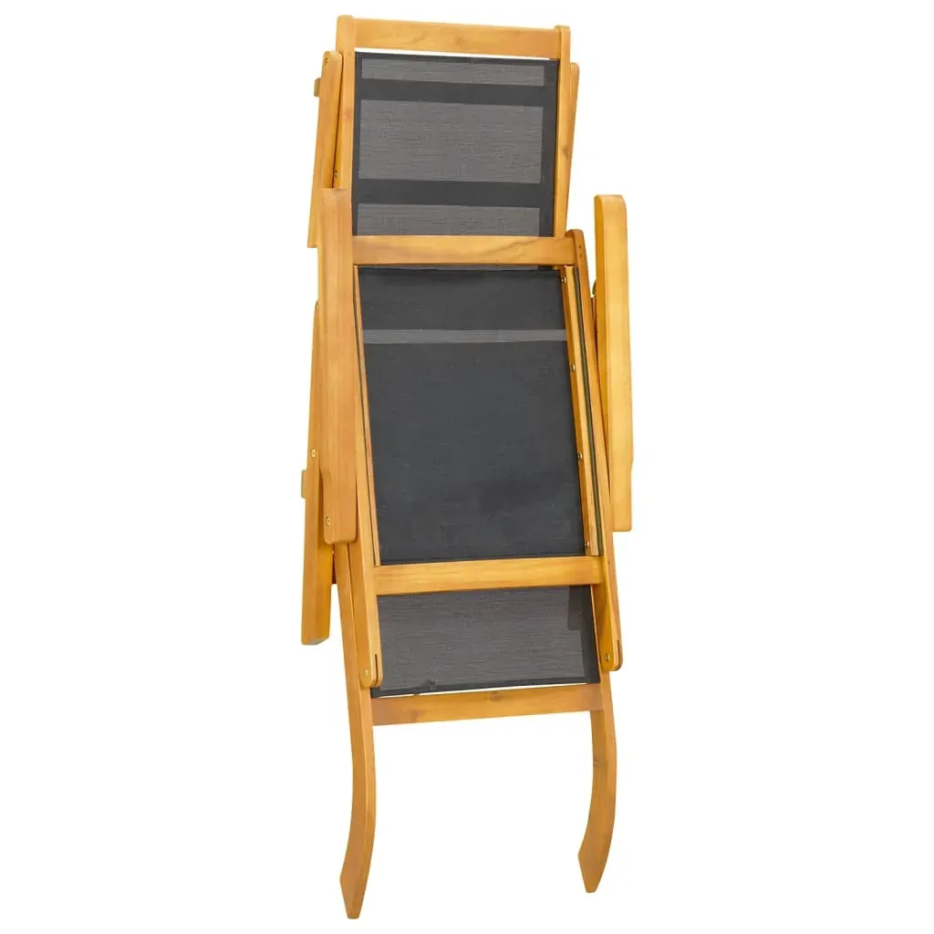 Sun Lounger Solid Acacia Wood and Textilene Price