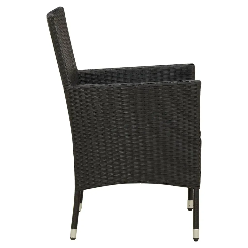 Outdoor Dining Set Poly Rattan Black Price