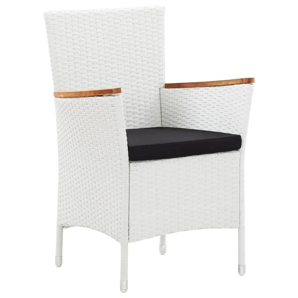 Outdoor Dining Set Poly Rattan White Price