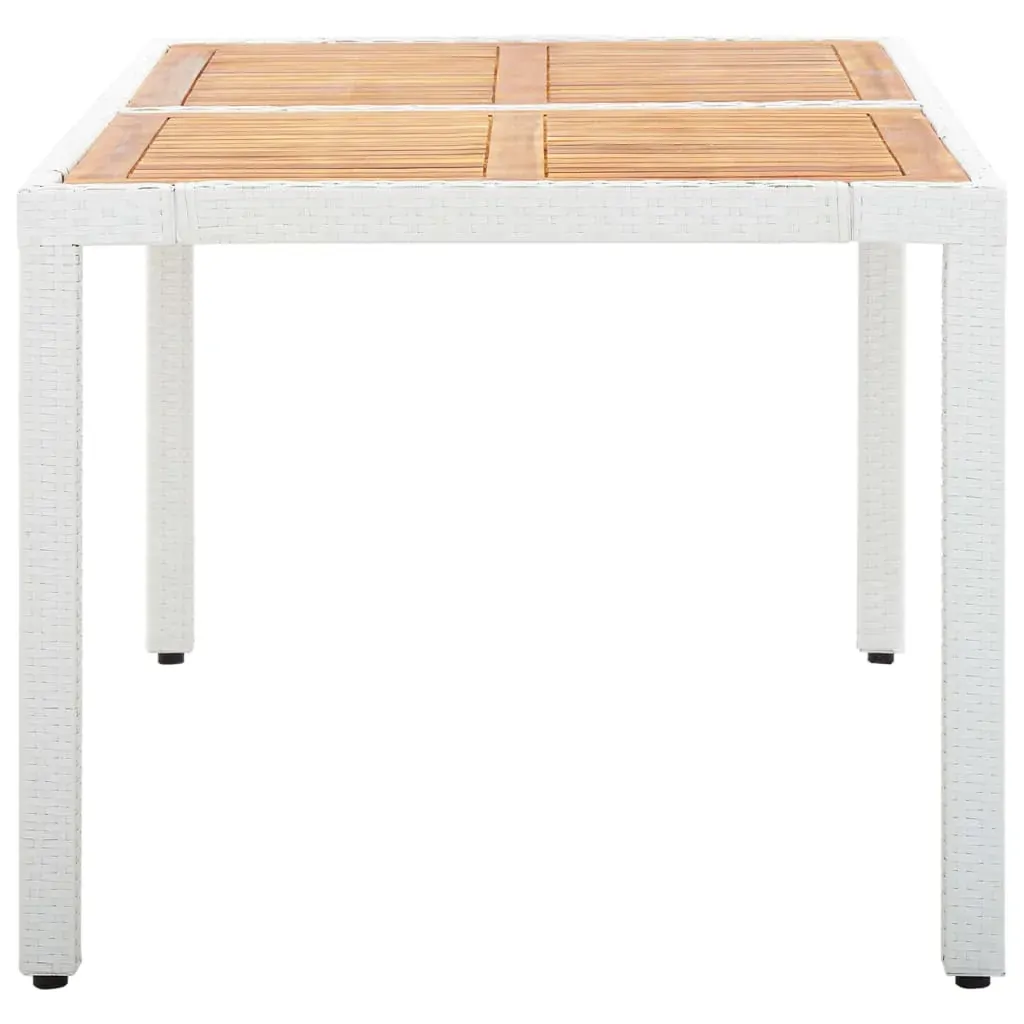 Outdoor Dining Set Poly Rattan White Price