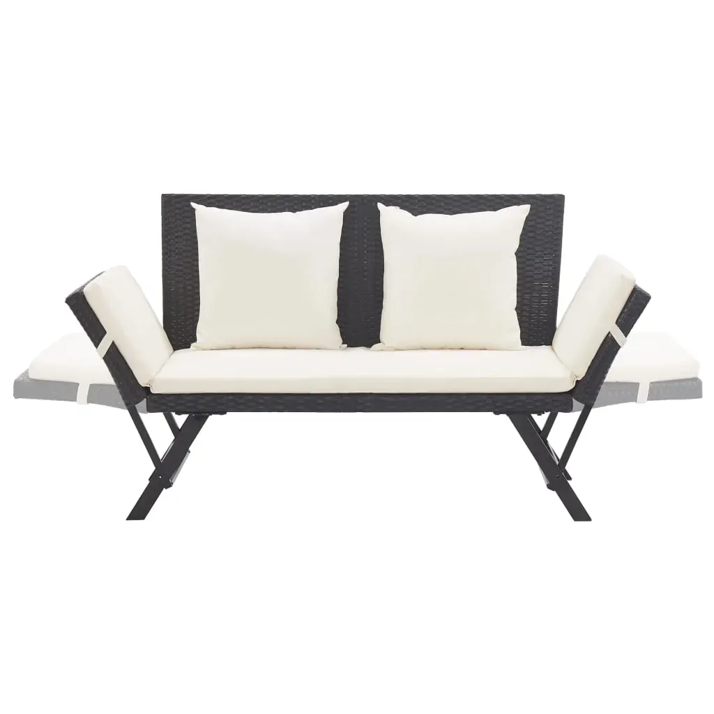 Garden Bench with Cushions 176 cm Poly Rattan Price
