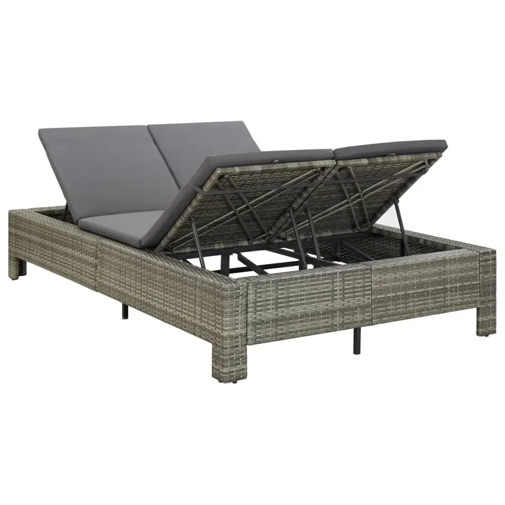 2-Person Sunbed with Cushion Poly Rattan Price