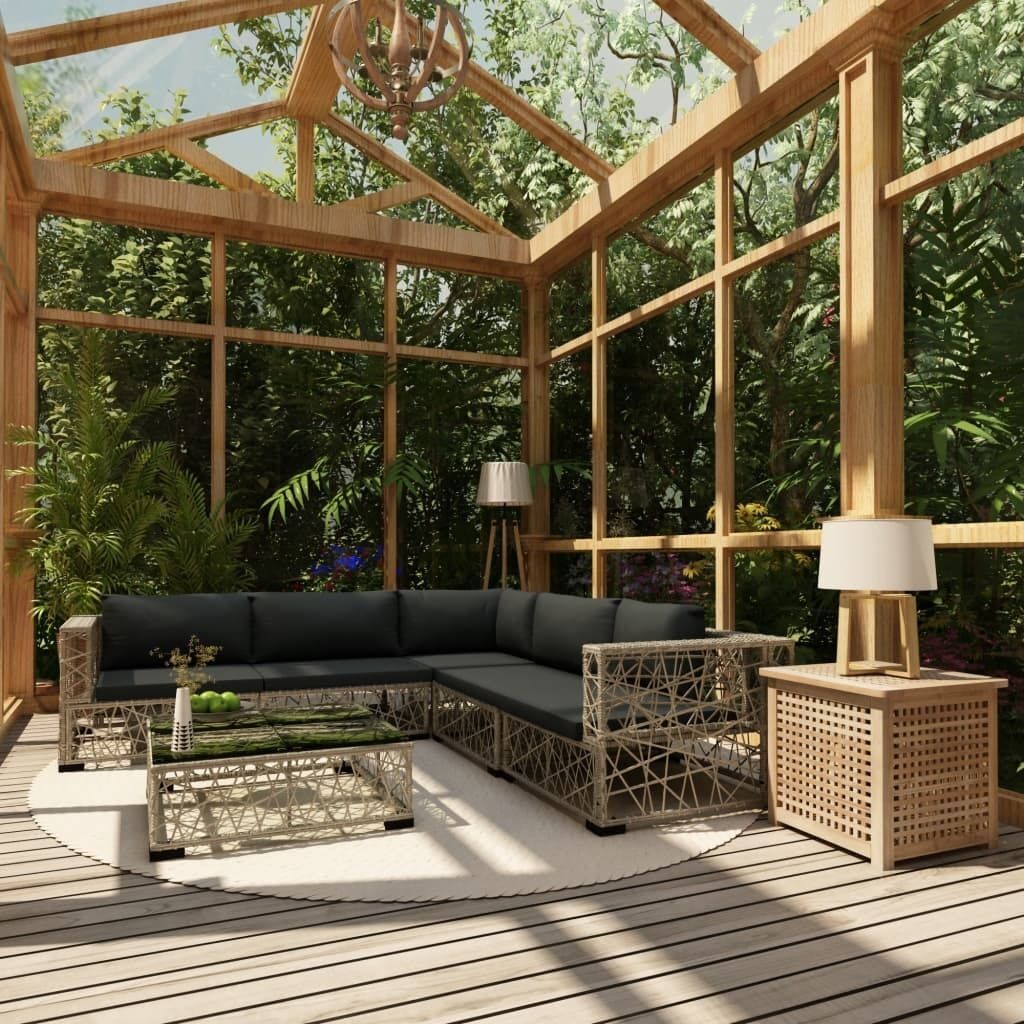 Garden Lounge Set with Cushions Poly Rattan Price