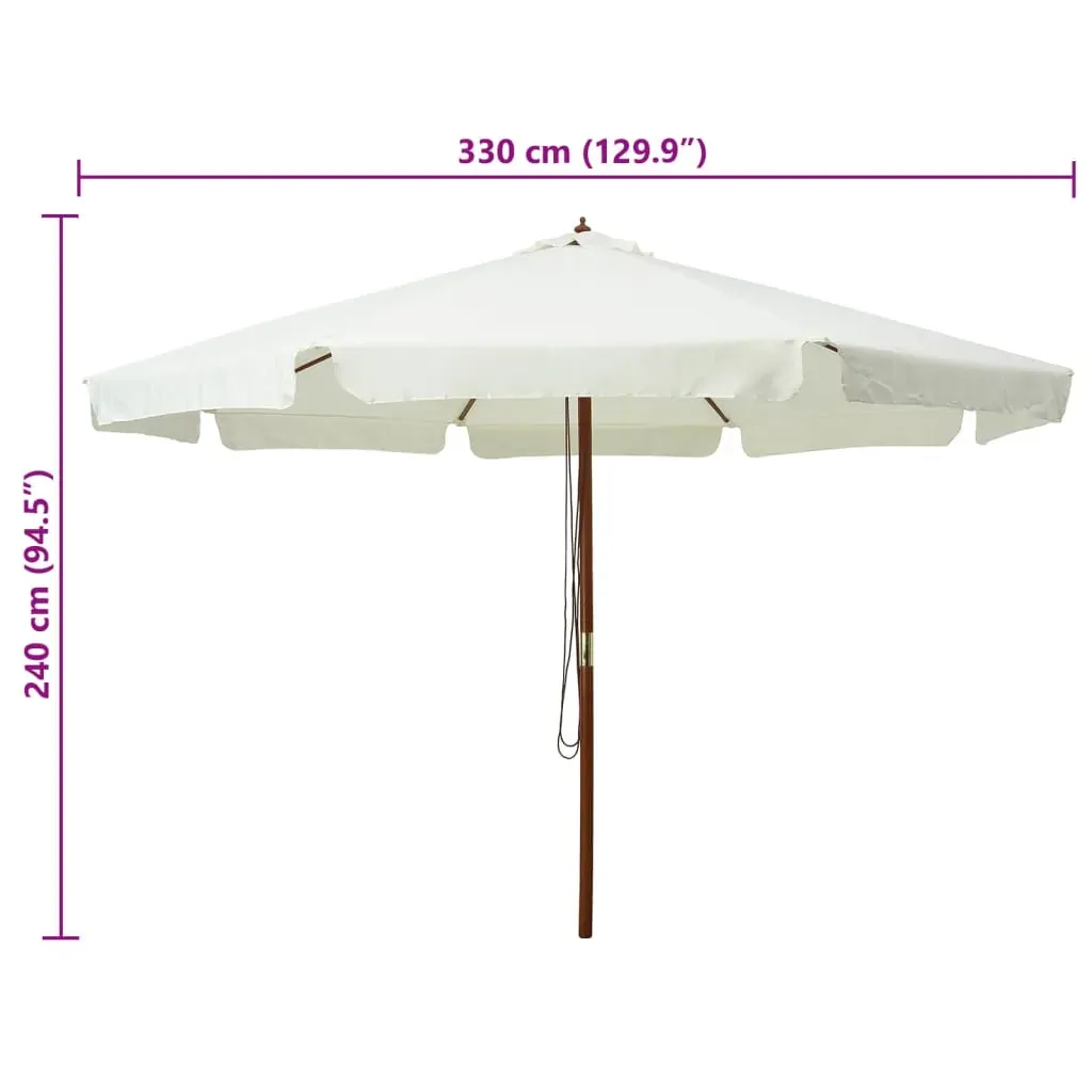 Outdoor Parasol with Wooden Pole 330 cm Price