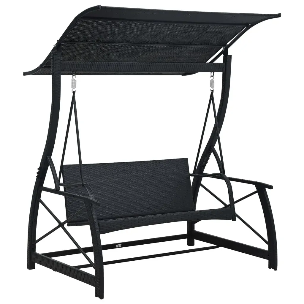 3-Seater Garden Swing Bench with Canopy Poly Rattan Price