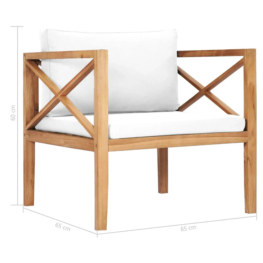Garden Chair with Cushions Solid Teak Wood Price