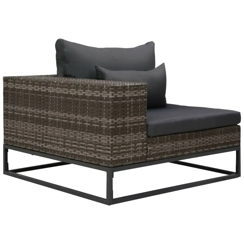 Garden Sofa Set with Cushions Poly Rattan Grey Price