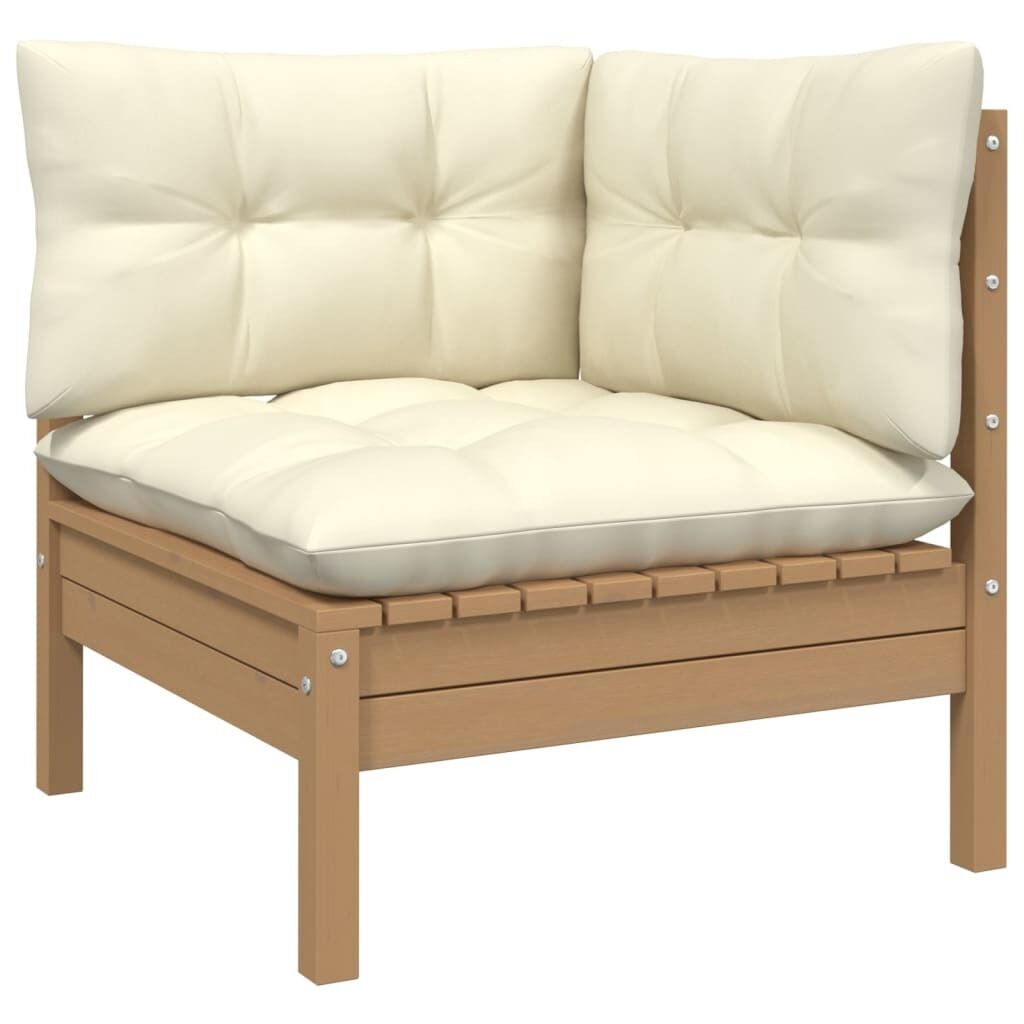 Garden Corner Sofa with Cushions Solid Pinewood Price