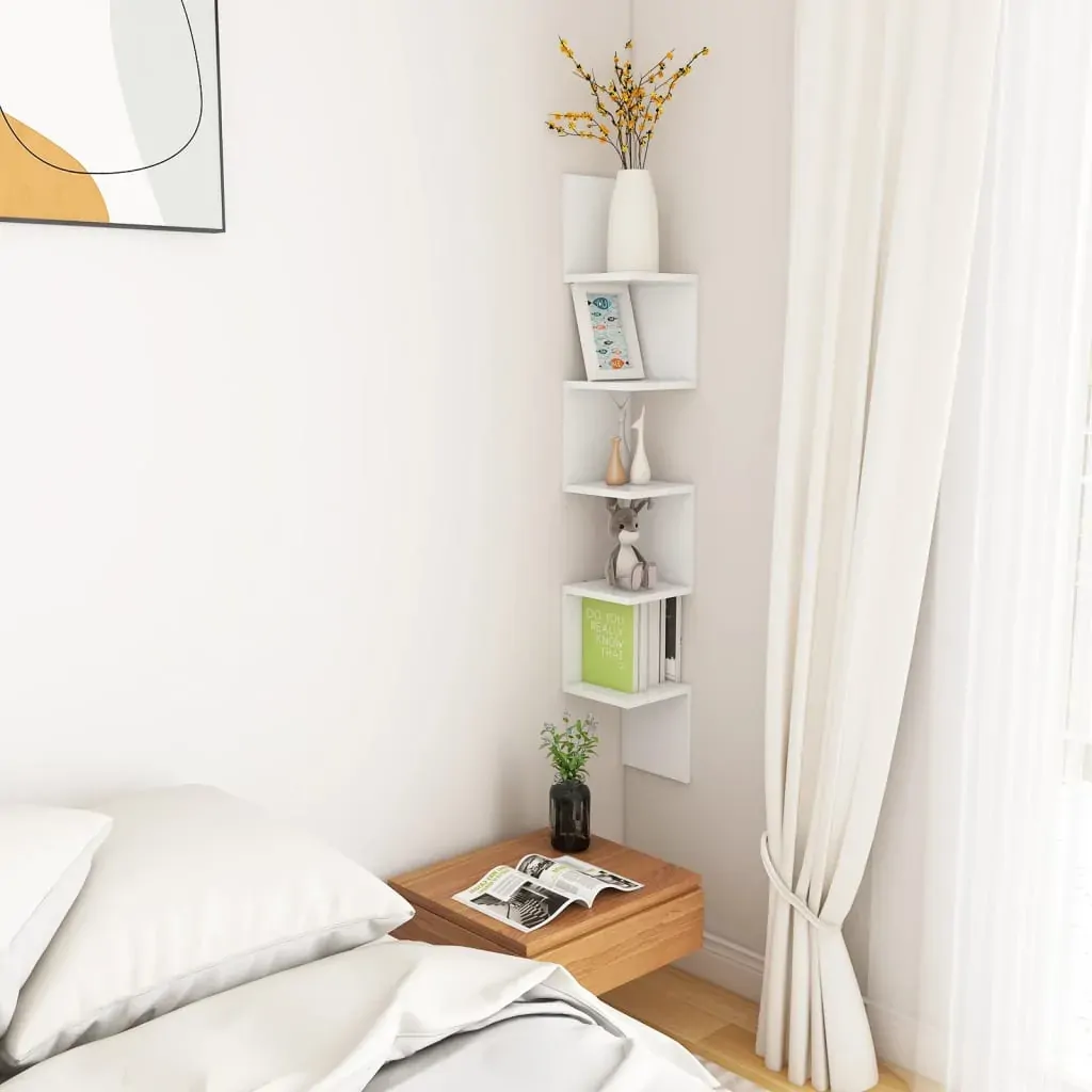 Wall Corner Shelf 20x20x127.5 cm Engineered Wood Price