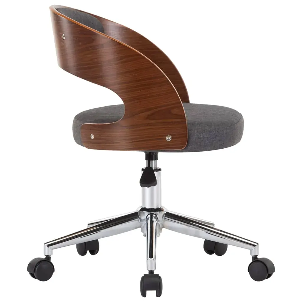 Swivel Dining Chair Grey Bent Wood and Fabric Price