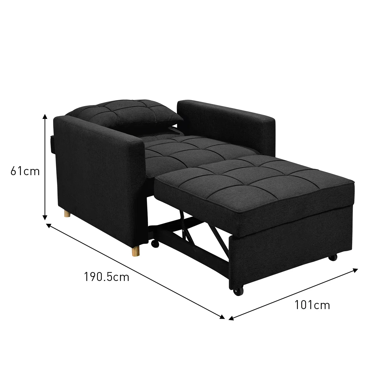 Suri 3-in-1 Convertible Lounge Chair Bed by Sarantino Price