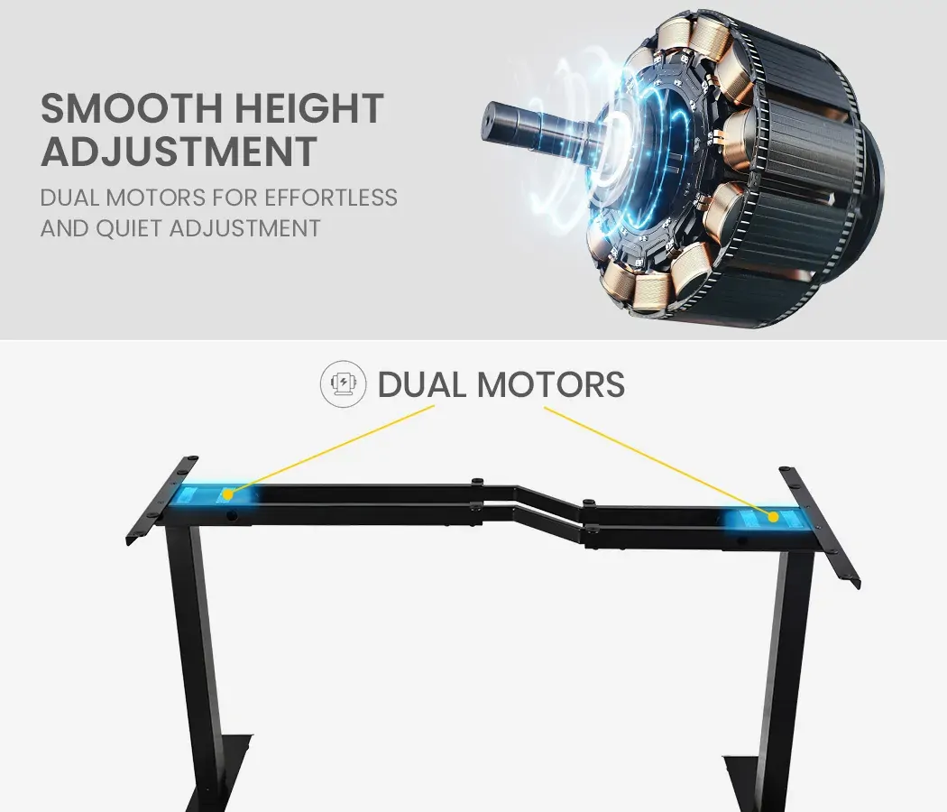 FORTIA Standing Desk Electric Dual Motor Adjustable Sit Stand L-Shaped 80KG Load Price