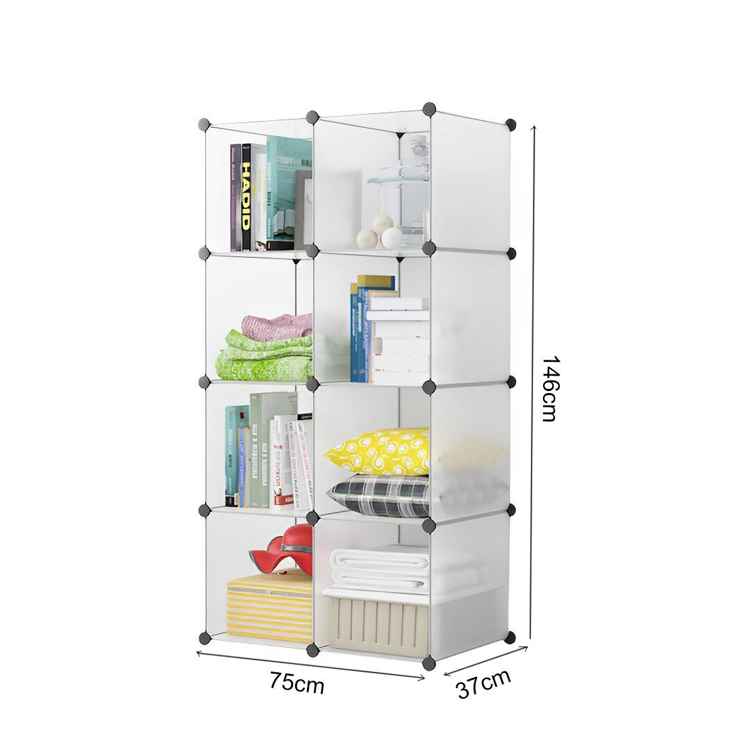 8-Cube Transparent Shelf Box Portable Cubby DIY Storage Shelves Modular Closet Organiser Price