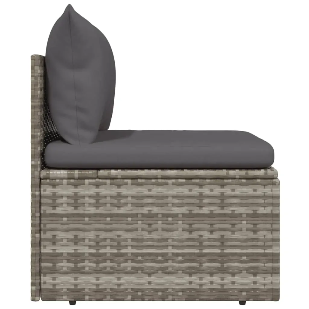Garden Sofa with Cushion Grey 57x57x56 cm Poly Rattan Price