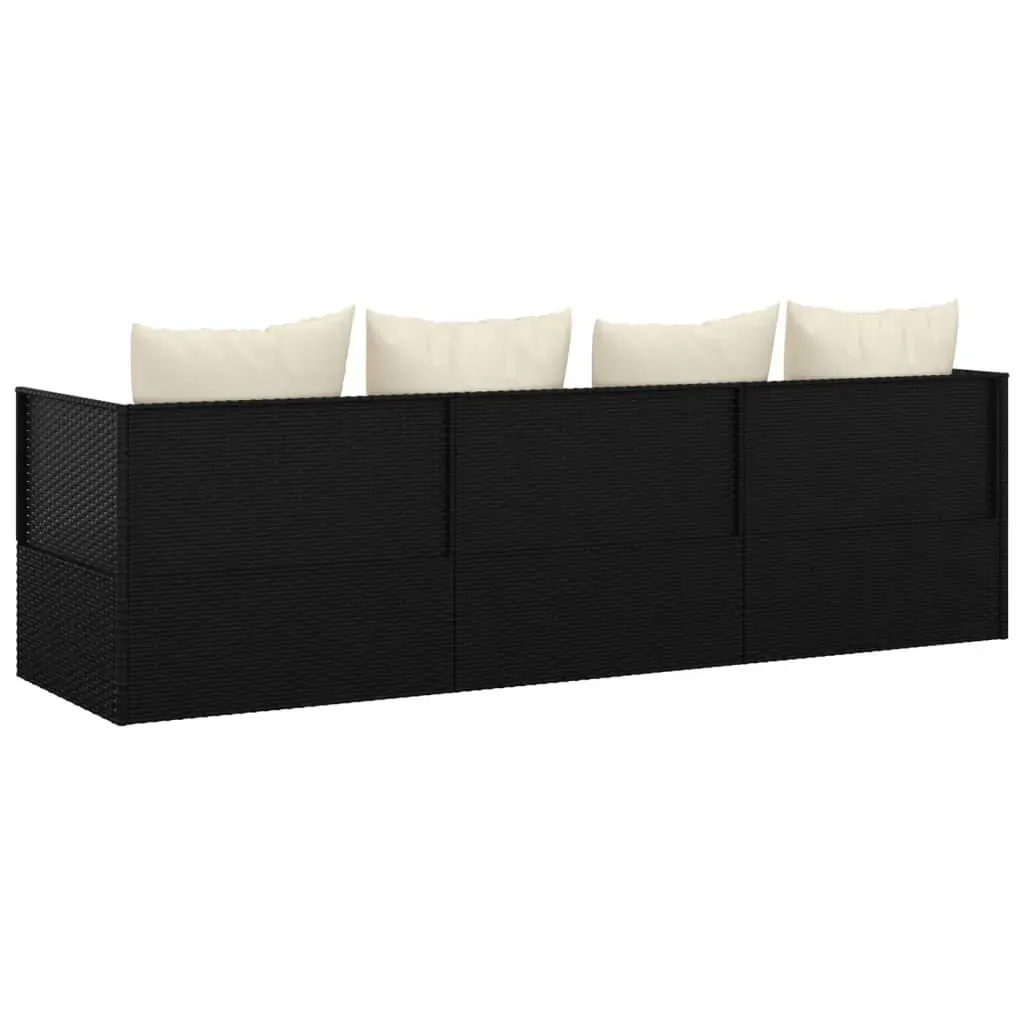 Outdoor Lounge Bed with Cushions Poly Rattan Price