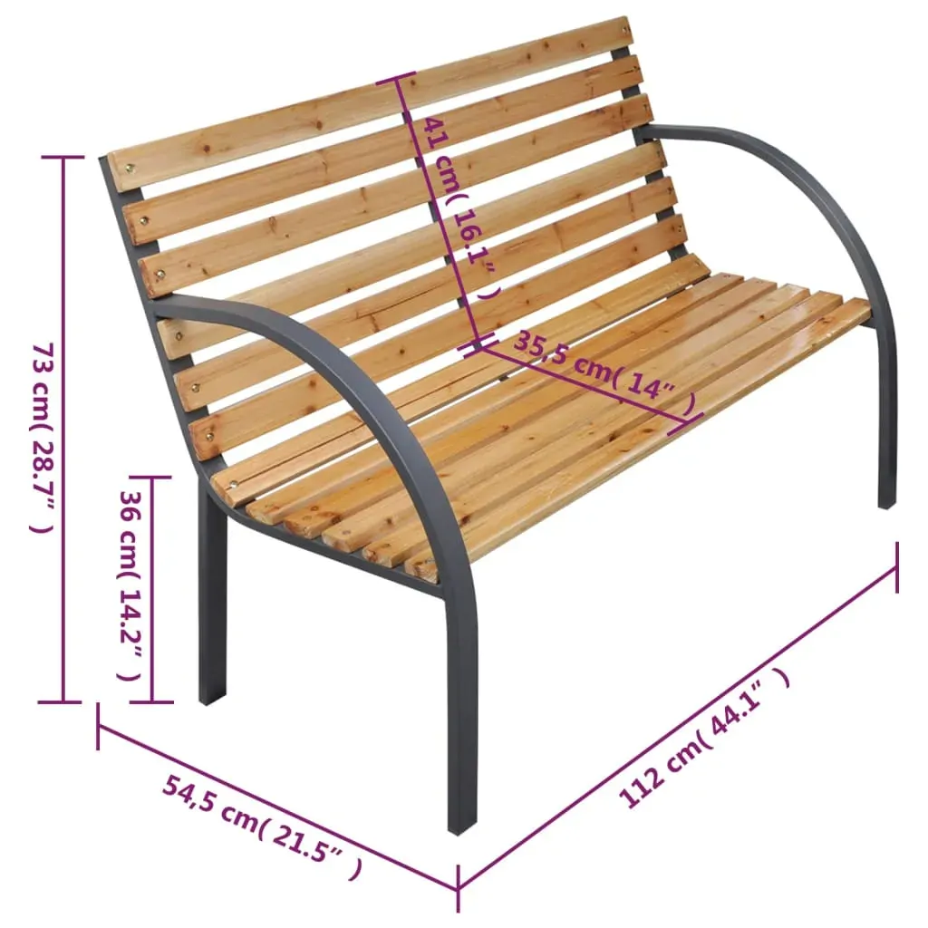 Garden Bench 112 cm Solid Wood Fir Price