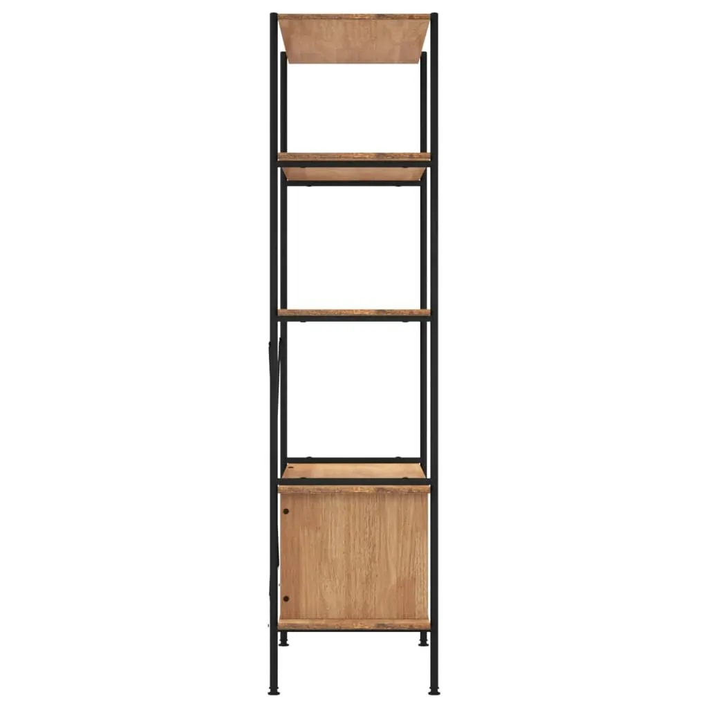 5-Tier Shelving Unit with Cabinet 80x40x163 cm Steel and Engineered Wood Price
