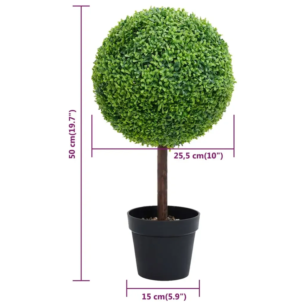 Artificial Boxwood Plant with Pot Ball Shaped Green Price