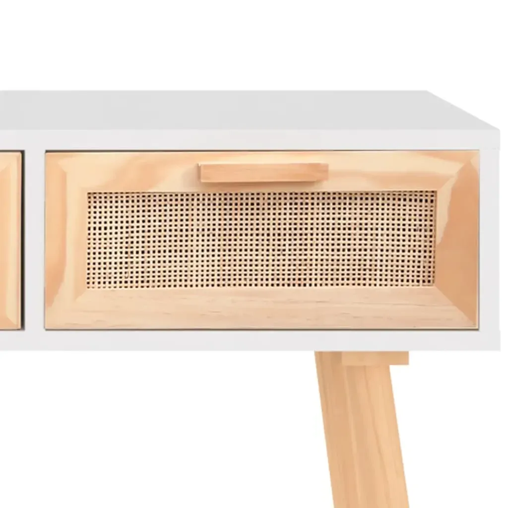 Console Table 105x30x75 cm Solid Wood Pine&Natural Rattan Price