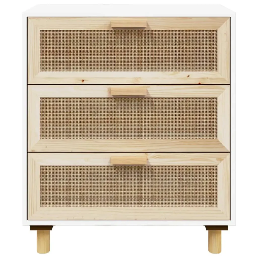 Sideboard 60x30x70 cm Solid Wood Pine and Natural Rattan Price