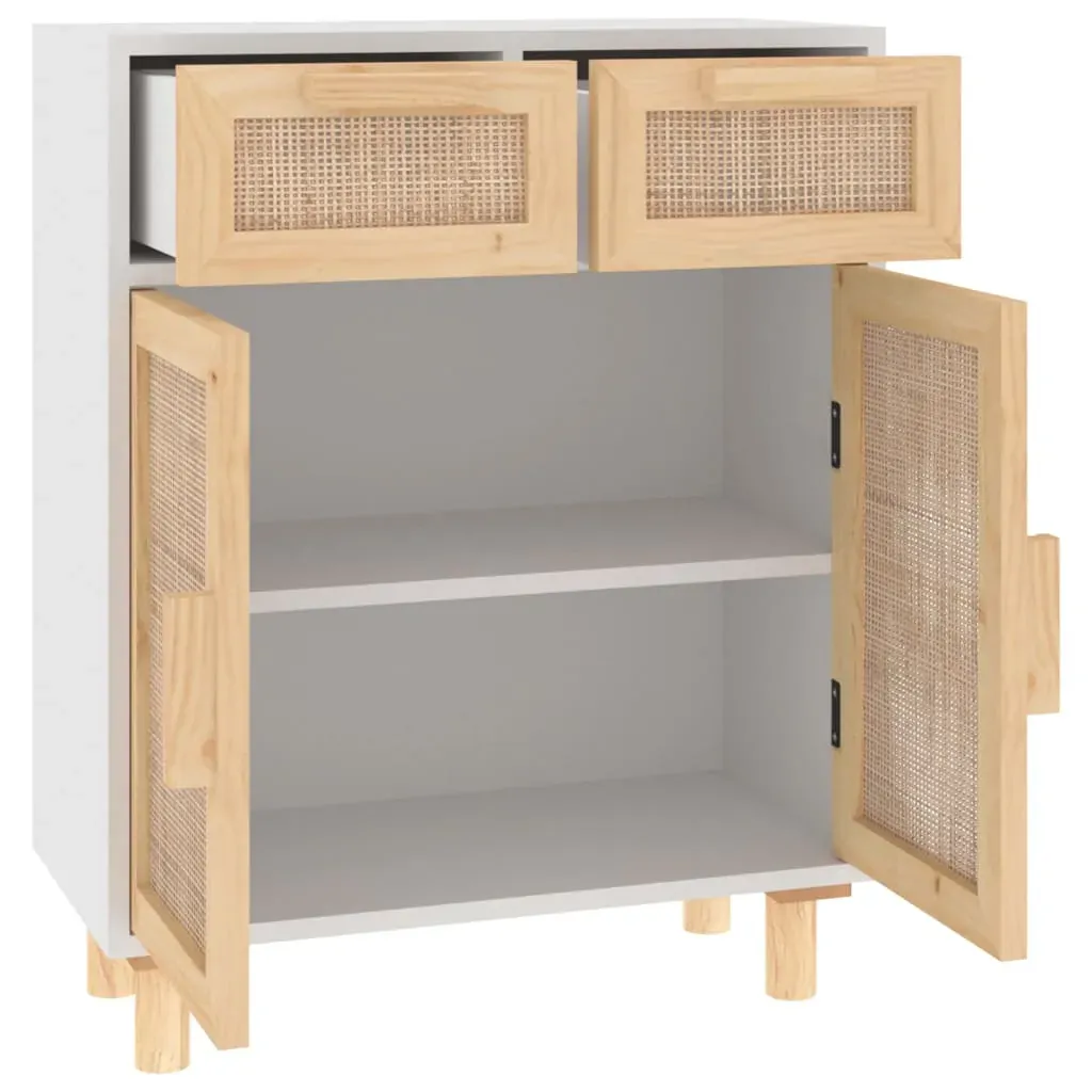 Sideboard 60x30x75 cm Solid Wood Pine and Natural Rattan Price