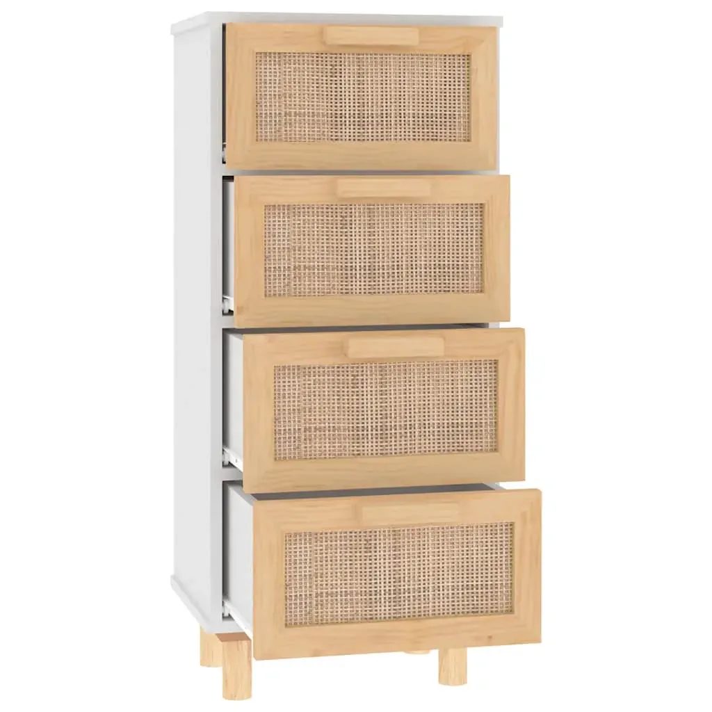 Sideboard 40x30x90 cm Solid Wood Pine and Natural Rattan Price