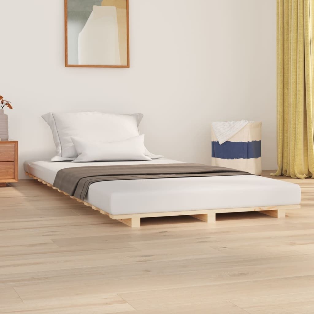 Bed Frame without Mattress White 150x200 cm Solid Wood Pine Price