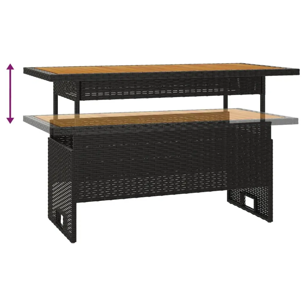 Garden Table 100x50x43/63 cm Solid Wood Acacia&Poly Rattan Price
