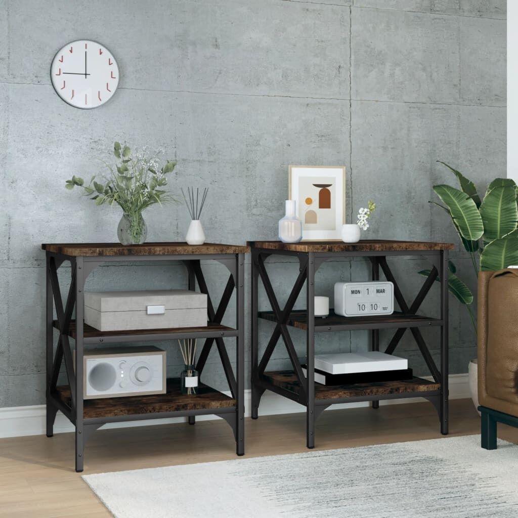 Side Table Black 40x42x50 cm Engineered Wood Price