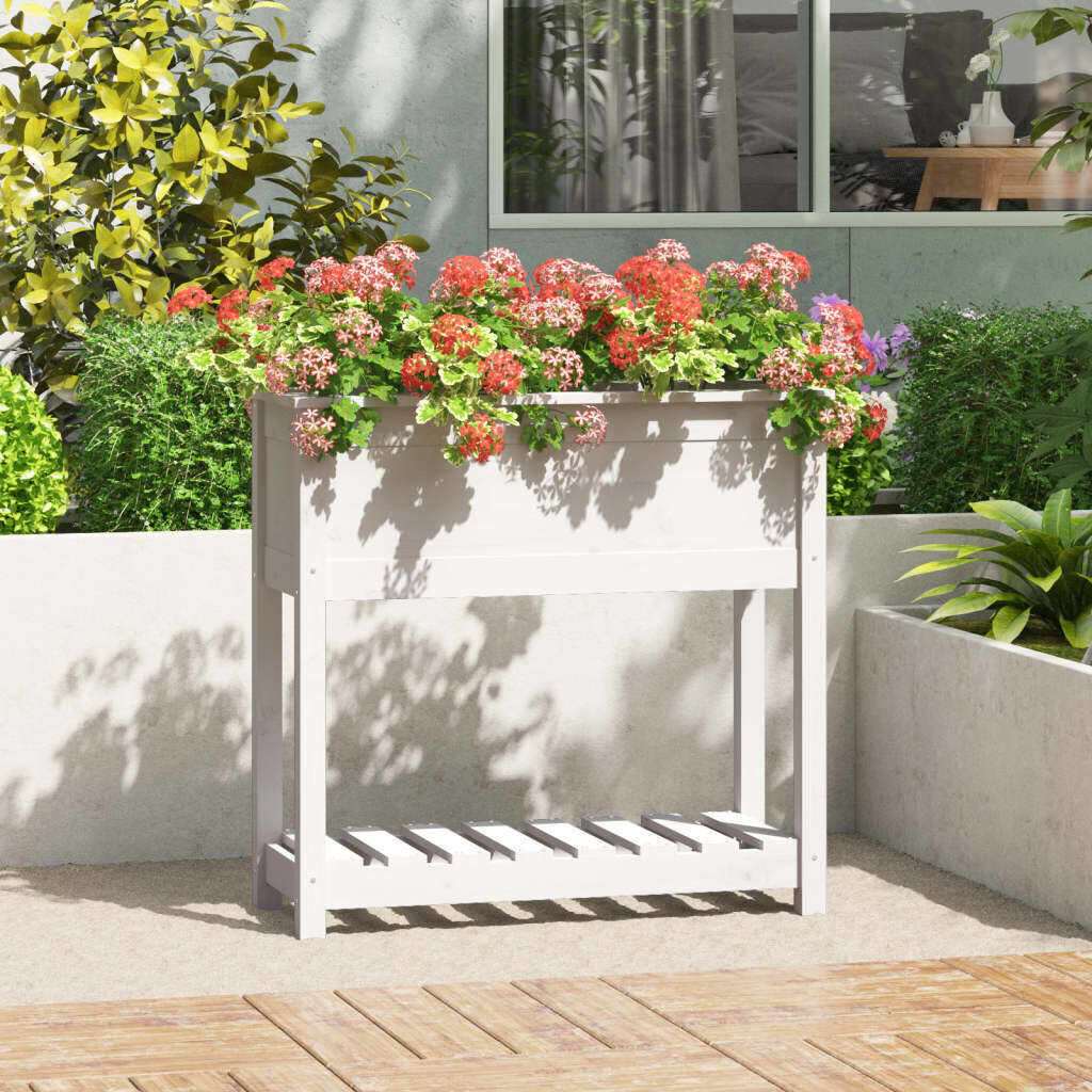 Planter with Shelf Solid Wood Pine Price
