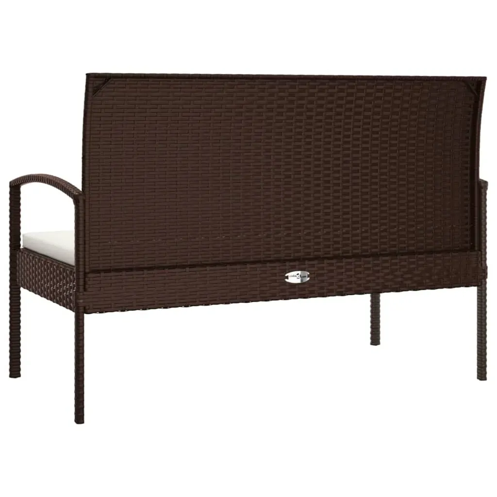 Garden Bench with Cushion 105 cm Poly Rattan Price