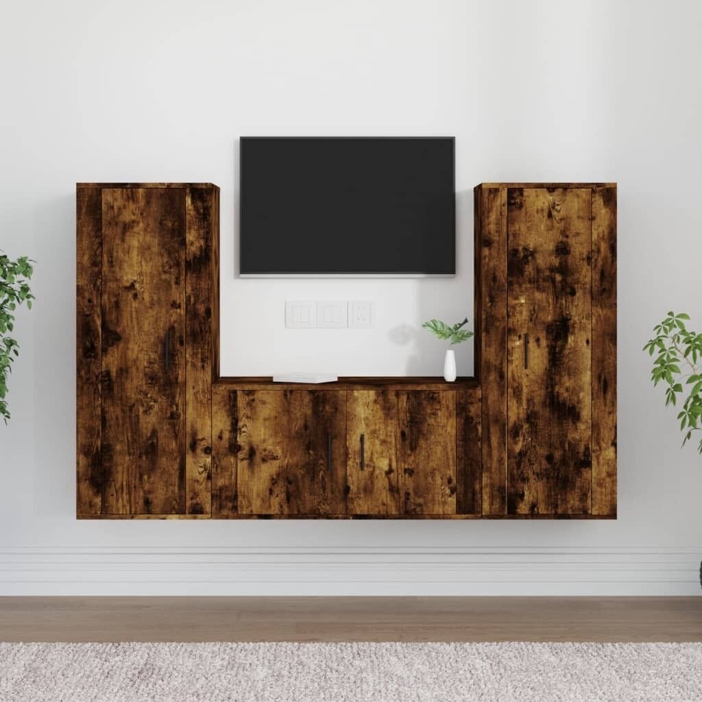 3 Piece TV Cabinet Set Engineered Wood Price