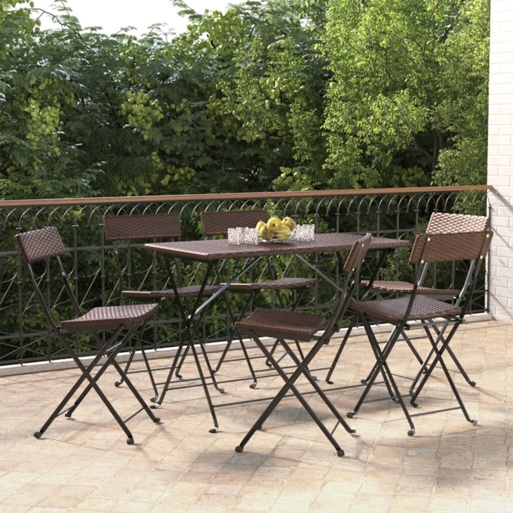 Folding Bistro Chairs Poly Rattan and Steel Price
