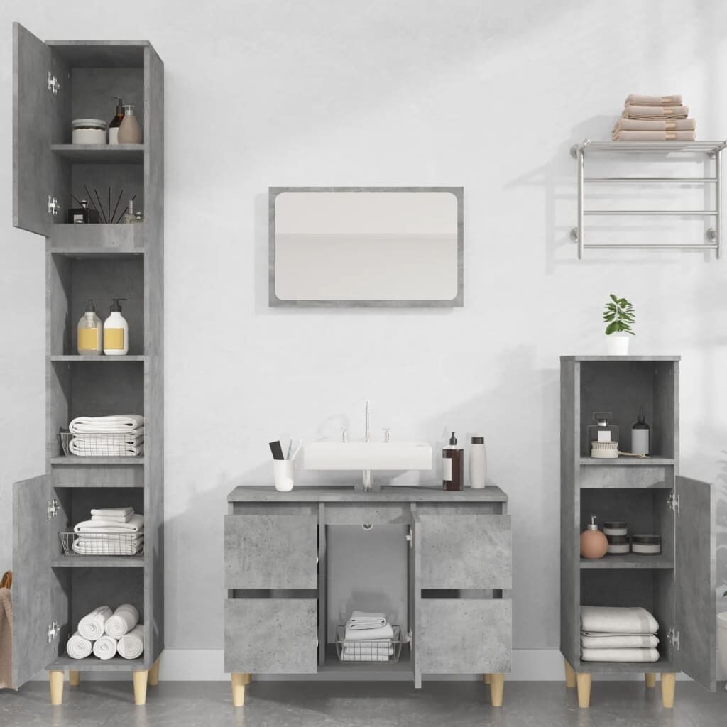 3 Piece Bathroom Furniture Set Engineered Wood Price