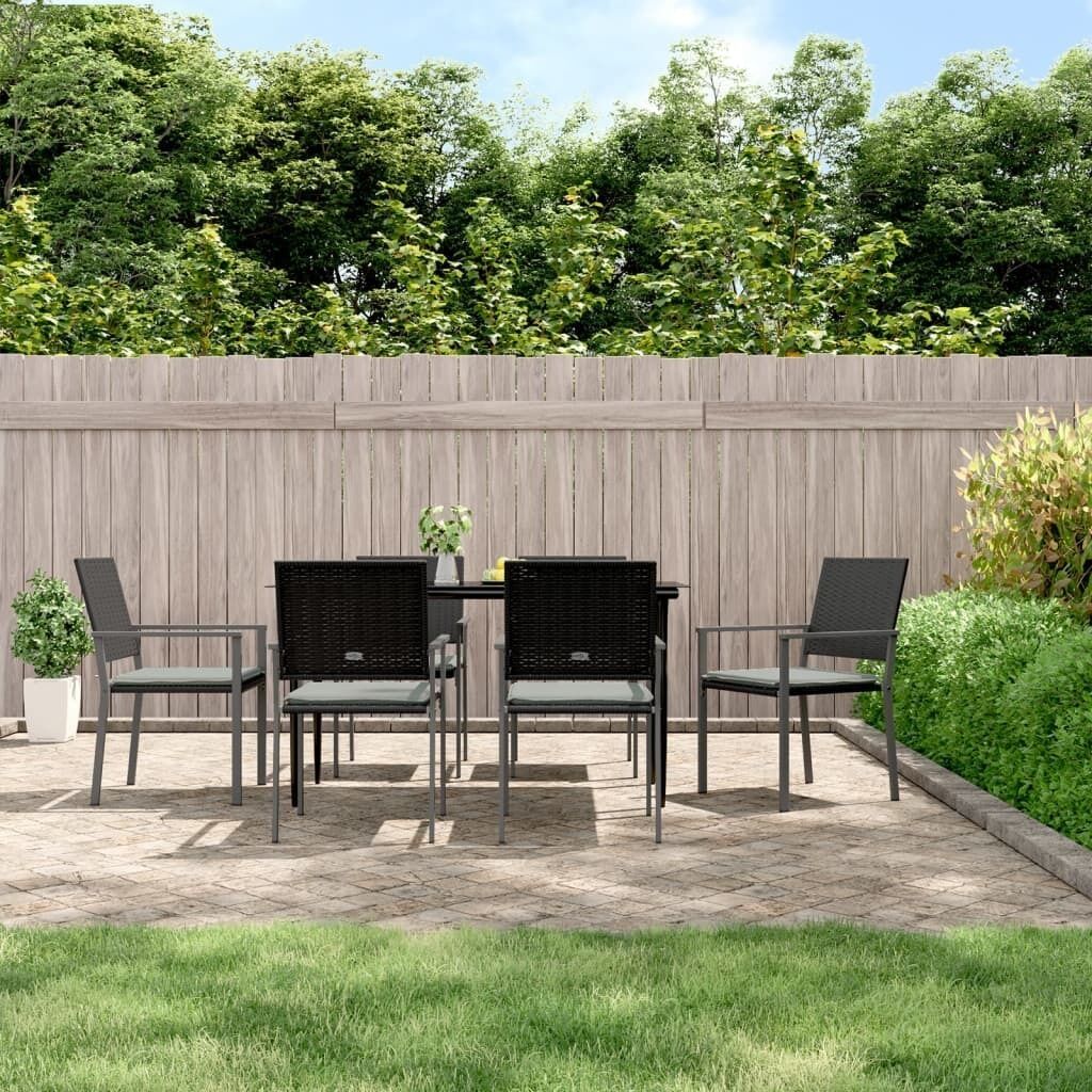 Garden Dining Set with Cushions Poly Rattan and Steel Price