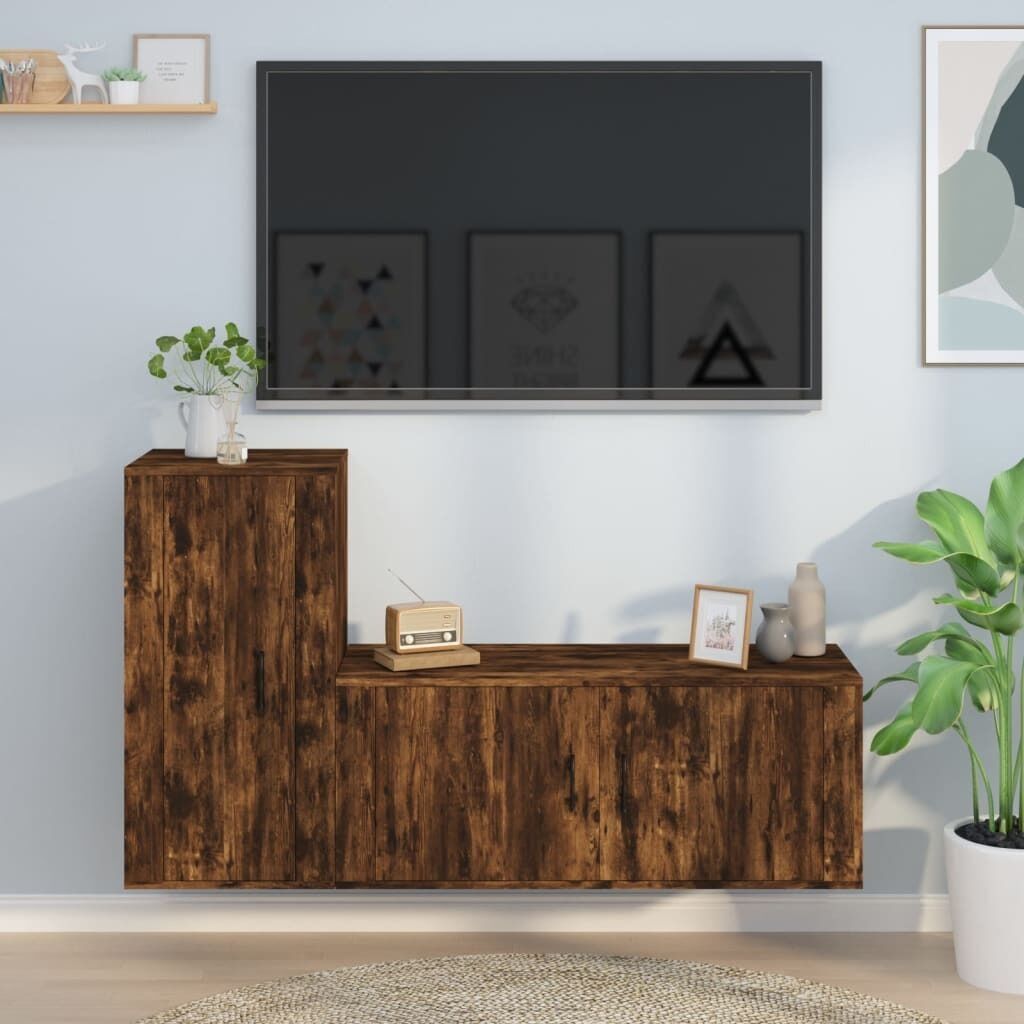 2 Piece TV Cabinet Set Engineered Wood Price